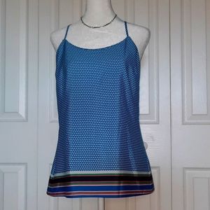 J Crew size 6 Racerback Cami Tank Top, design-Blue, White, Red, Black and Green